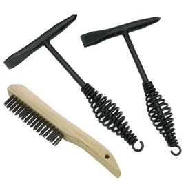 VASTOOLS Welding Chipping Hammer with Coil Spring Handle,10.5",Cone and Vertical Chisel, Cone and Cross Chisel, 10" Wire Brush