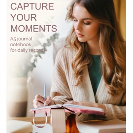 Witsbrez Lined Journal Notebook for Women Men, A5 College Ruled Notebooks for Work & Travel, 256 Pages Hardcover Leather Journals for Writing, Note-taking 5.8"×8.3" (Pink)