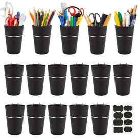 STARVAST 16 Sets Pegboard Hooks with Pegboard Cups, Ring Style Pegboard Bins with Rings