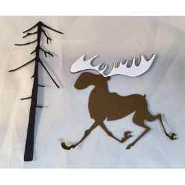 Sizzix Tim Holtz Christmas Die Cuts * Merry Moose * 6 Sets  Brown, Kraft or White Moose - Brown Cardstock