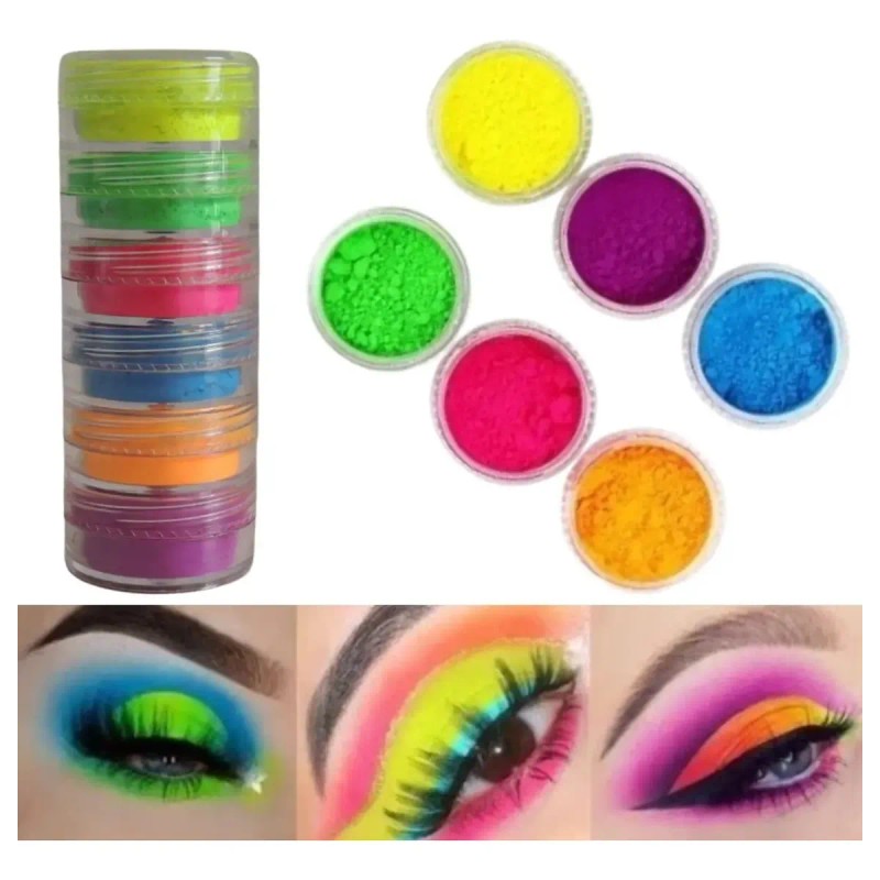 2 Torres Pigmento Neon Y Pastel Sombras En Polvo Ojos