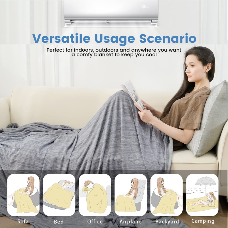 OMERAI Cooling Blanket, Summer Blanket, Double-Sided Cooling Blanket for Sleeping,