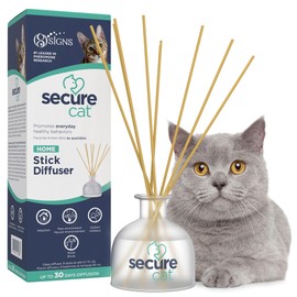 SecureCat Calming Diffuser for Supporting Calm and Well-Being to Help Relieve Any Feeling of Anxiety or Stress, Cat Pheromone Passive Stick Diffuser Home Starter Kit