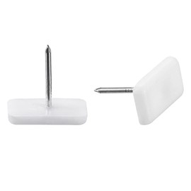 uxcell Furniture Feet Nail Plastic Glide Nails Square Glide Nails Chair Table Leg Protector Pads 19mm x 10mm White 40pcs