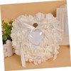 jojofuny Elegant Heart Shape Ring Pillow Wedding Holder Reusable for