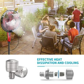 Fogland Misting Nozzles for Cooling System:35pcs Clogging-Prevent Cleanable Stainless Steel Mist Nozzles 0.012" Orifice 10/24 UNC for Patio Garden Trampoline