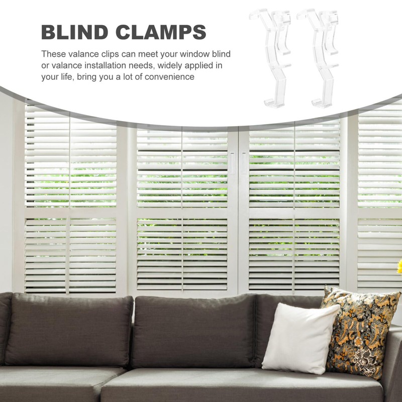 Kichvoe 20Pcs Blinds and Valance Clips Wear-Resistant Blind Clips Plastic