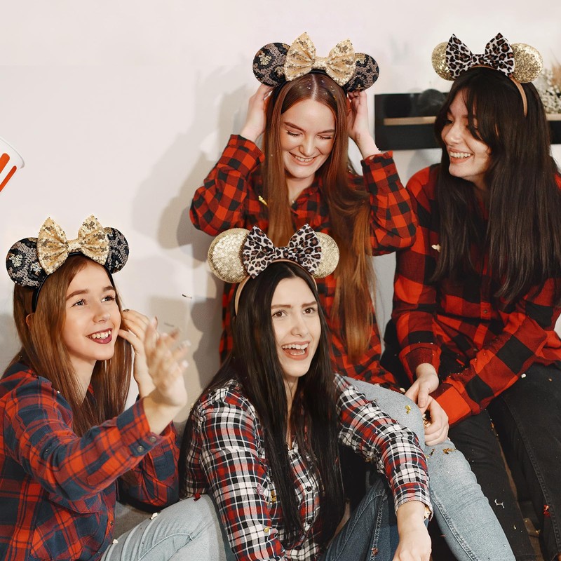 Mouse Ears Bow Headbands Glitter Party Decoration Cosplay Costume for