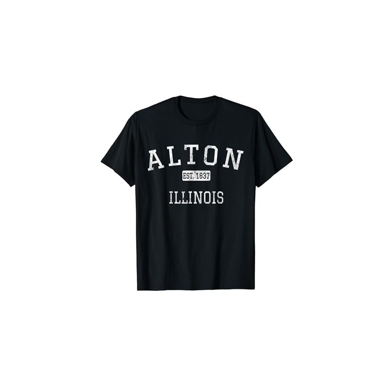 Alton Illinois Vintage Unisex-Adults Black Small T-Shirt