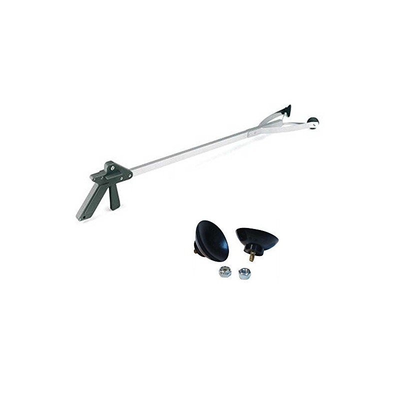 EZ Reacher 32" with Pair Replacement Rubber Gripper Cups (Bundle,