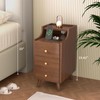Narrow Nightstand 11.8" for Small Spaces, Solid Wood Night Stand