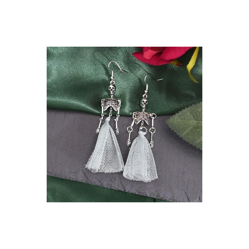 JOYAGIFT - arete de esqueleto de Halloween, diseño de calavera