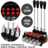 Hydraulic Flow Control Valve, 4 Spool 11 GPM G Ports