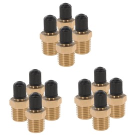 DOITOOL 3sets Brass Air Compressor Tank Valves Cap Threaded Tire Core for Water Tanks 1/4 4pcs*3
