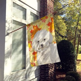 Caroline's Treasures CK1851CHF Fall Leaves Bichon Frise Canvas House Size Outdoor-Flags, Multicolor