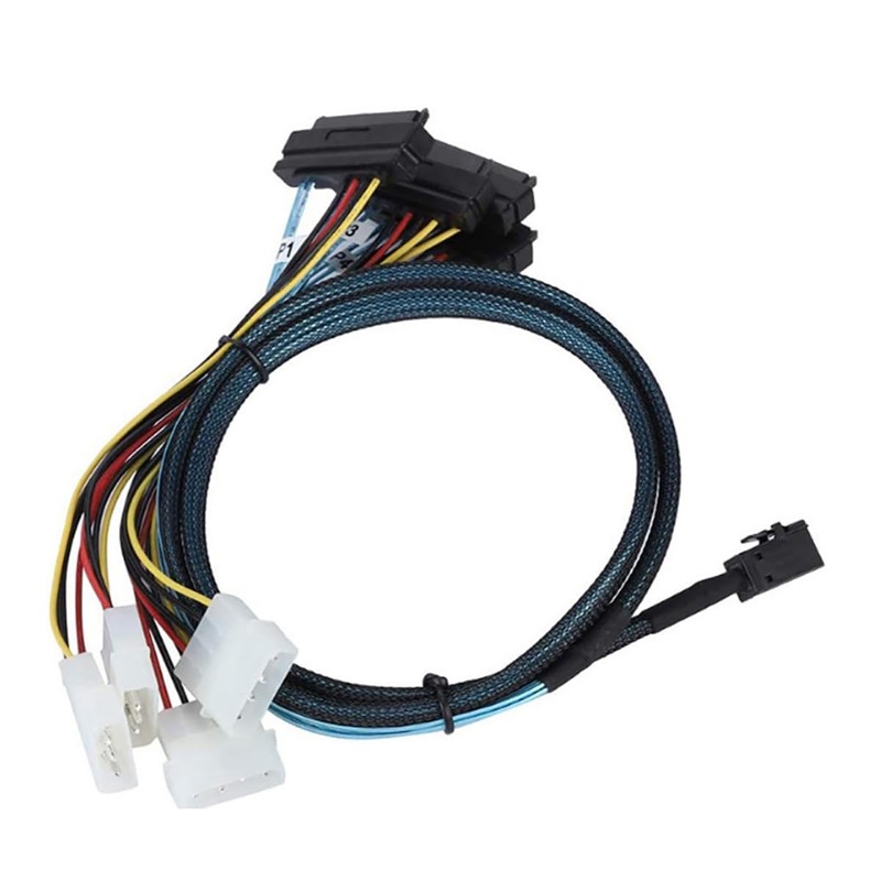 AoQhir Mini SAS HD SFF-8643 to 4X SAS SFF-8482 Server