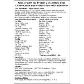 Whey Protein Powder Concentrate - All Flavours - Grass Fed (Coffee Caramel (Stevia), 60g)