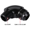 Podavelle 12AN Male Flare to 1/2 NPT Pipe 90 Degree