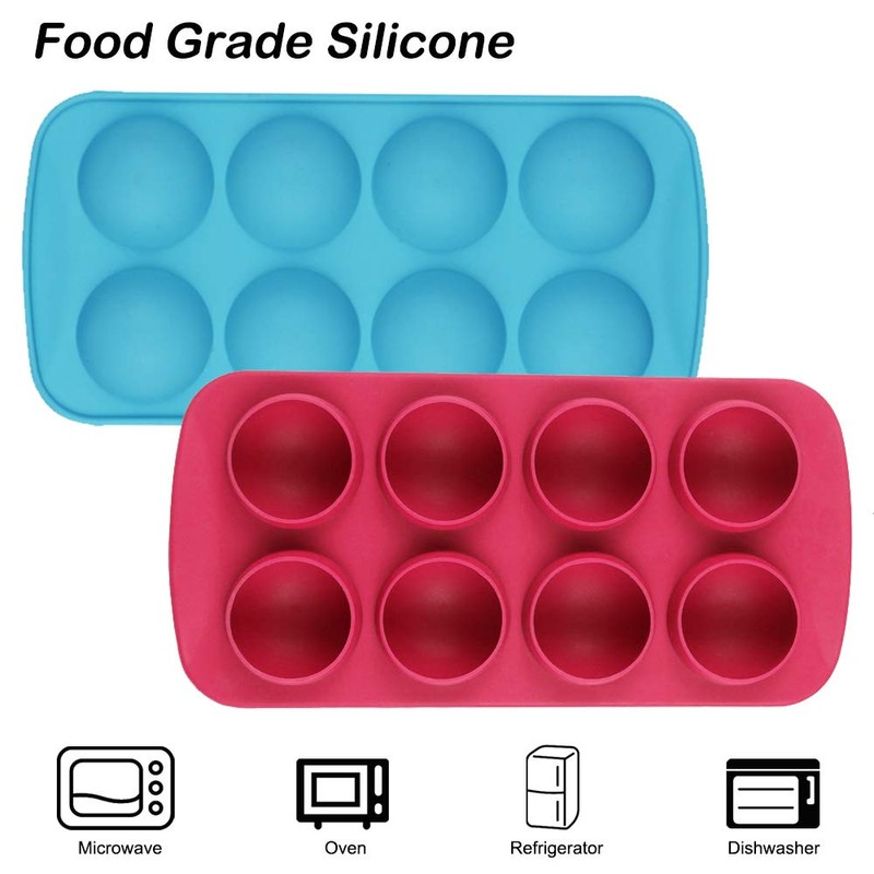 Set of 3, Silicone Chocolate Candy Molds, findTop Round Sphere