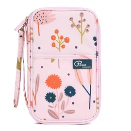 Dizdvizd Travel Passport Wallet, RFID Blocking Family Passport Holder Document Organizer - Floral