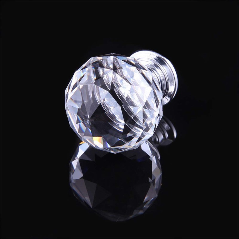 4pcs Crystal Knobs, 40mm Door Knobs Diamond Shape Design Crystal