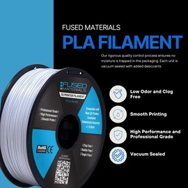 Fused Materials Glow in The Dark Blue PLA 3D Printer Filament - 1kg Spool, 1.75mm, Dimensional Accuracy +/- 0.03 mm, (Glow Blue)