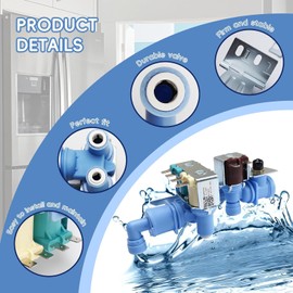 Refrigerator Water Inlet Valve Replacement for Frigidaire Electrolux Crosley, Plastic Water Valve Part K-76150 WV2702 241636701 242252702 240531101