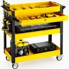 SILVEL 3 Tier Rolling Tool Cart with Lockable Drawer,450LBS Tool