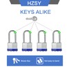 Padlocks Keyed Alike Key Lock, 6 Pack Laminated Steel Keyed
