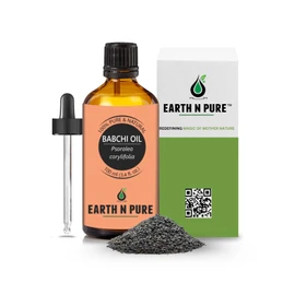 Earth N Pure Babchi Oil (Bakuchi Oil) Cold Pressed, Natural & Therapeutic Grade with Glass Dropper - 100 ml