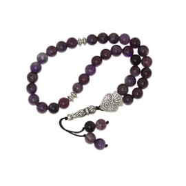 W35 33 Bead Stress Relief Fidget Worry Prayer Beads Tasbih 8mm Amethyst Gemstone Beads