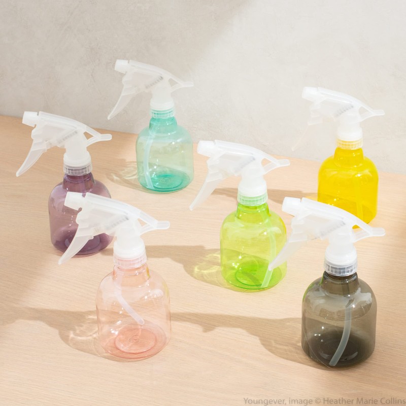 Youngever 6 Pack Empty Plastic Spray Bottles, 6 Assorted Colors