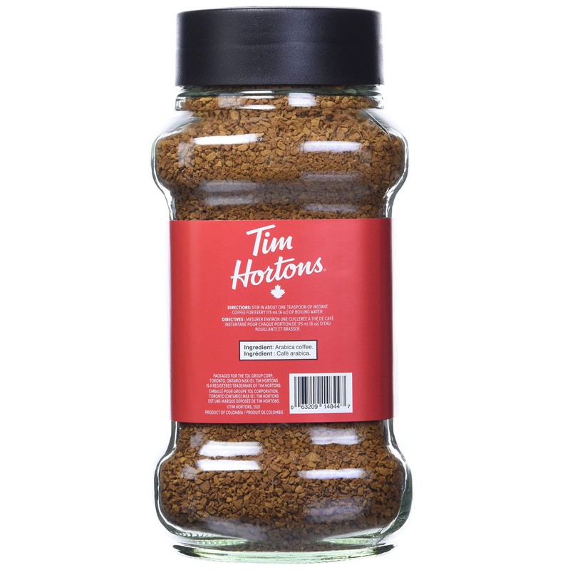 Tim Hortons Medium Roast Instant Coffee, 100% Colombian, 300g Jar
