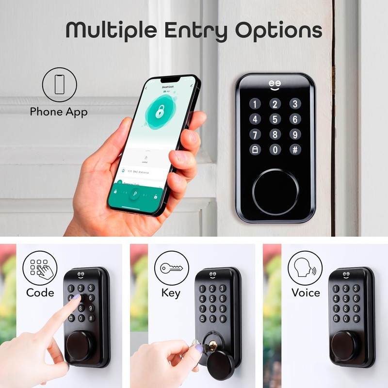 Geeni Keyless Entry Door Lock with Keypad, Smart Locks for