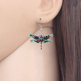 BAMAY Acrylic Dragonfly Earrings Insects Dangle Summer Jewelry Dragonfly Gifts for Women Girls Charms (Black)