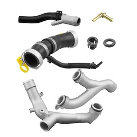HUQUZN Aluminum Engine Coolant Pipe Water Outlet Tube Kit Fit for Land Rover Range Rover Sport Velar Discovery Defender 2014-2023 Replace LR090630 LR092992 LR049990 AJ813917 AJ811340 AJ813865 C2Z28258