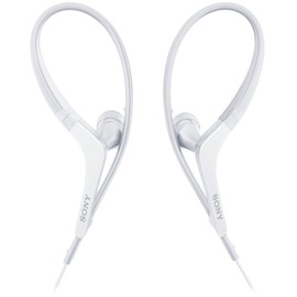 Sony MDR-AS410AP Earbuds, Splashproof/Sport Earphones, White MDR-AS410AP W with Remote and Microphone