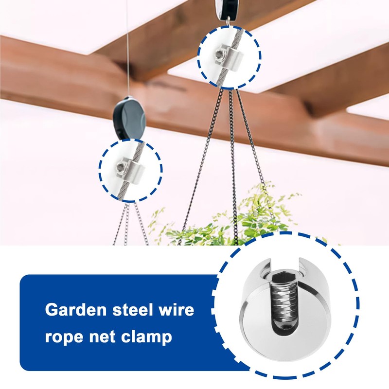 LT Easiyl 4pcs M10x5mm Wire Rope Fixing Clip Stainless Steel