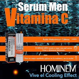 Hominem | Crema Facial Para Hombre con Vitamina C + Acido Hialurónico 30 ml | Antifatiga | Cooling effect