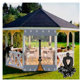 DTVEW Transparent Waterproof Tarpaulin Outdoor Vinyl Tarp Curtains with Zipper 0.5mm Rainproof Tarpaulin for Patios Porches (Color : 0.5mmGray, Size : 1.9x2.2m/6.2x7.2ft)