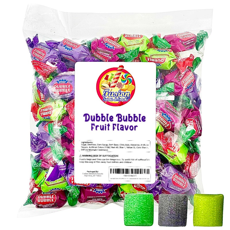 Dubble Bubble Assorted Fruit Flavor Gum - 1 Pound Bulk