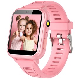 Wiszodet Smart Watch for Kids Gift for Girls Age 5-12, 1.54" Touch Screen Watch with HD Camera Video 24 Games Music Pedometer Flashlight Alarm Clock, Gifts for 7 8 9 10 Year Old Girls Boys