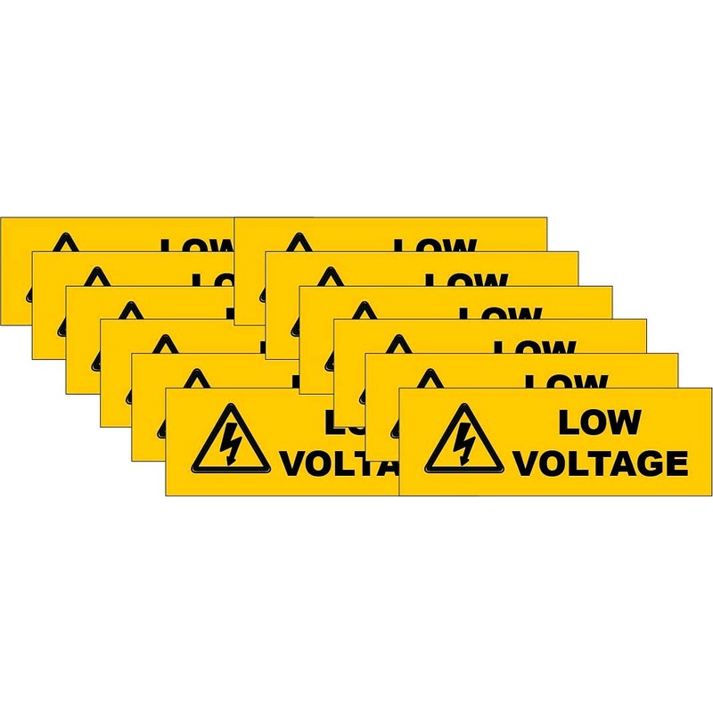 Low Voltage Electric Electricity Stickers Decals (12 Pack) Small .5x1.5