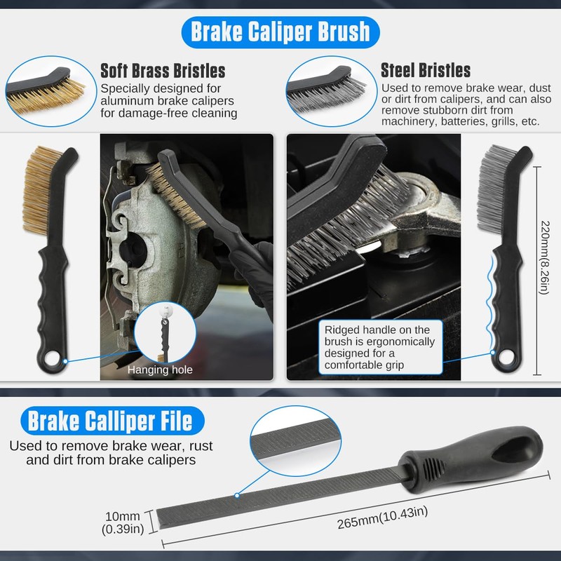 Brake Tools 15PC Drum & Disc Brake Tool Kit Labor-saving