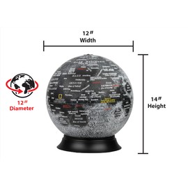 Replogle Globes National Geographic Illuminated Moon Globe, 12"