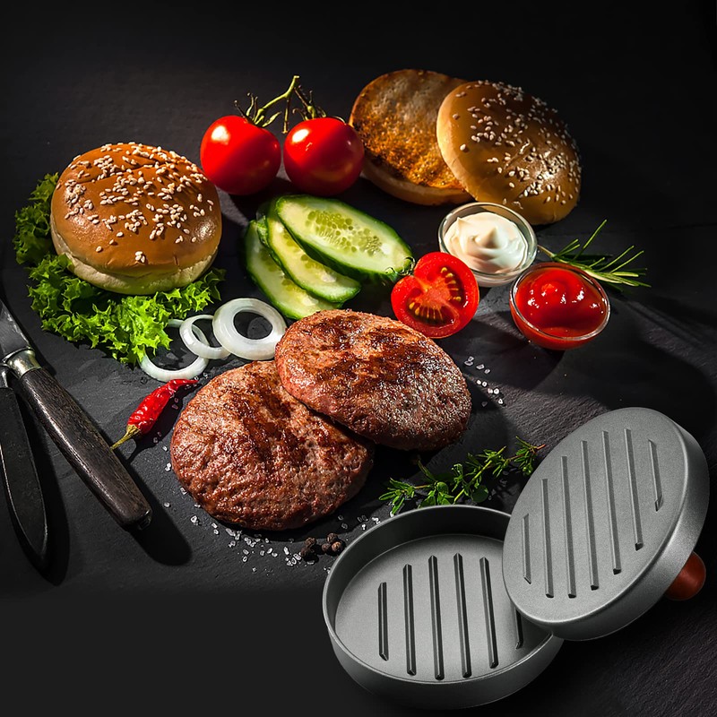 PIQUEBAR Burger Press Patty Maker Stainless Steel Hamburger Patty Press