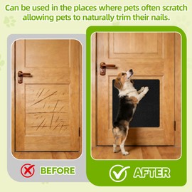 Pet Nail Filing Emery Paper, Self-Adhesive Dog Scratch Board Replacement, Alternative to Dog & Cat Nail Clippers, Protects Furniture, Doors, Walls, DIY Grooming Tool for Pets(10In x 13Ft, Black)