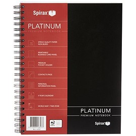 SPIRAX 56400 400 Platinum Notebook, A4 200 Page Black