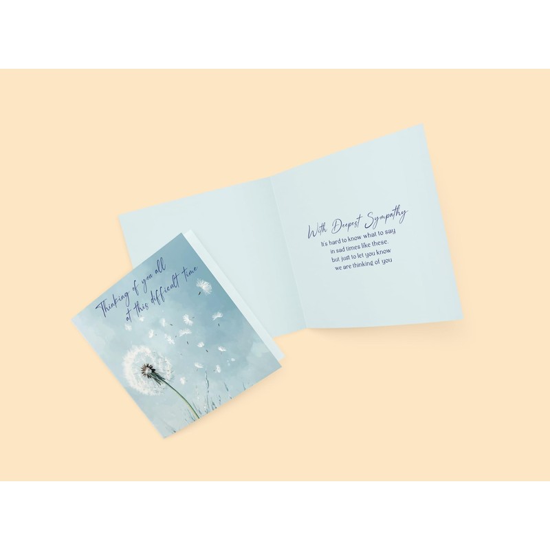 Dandelion With Sympathy Card - Watercolour Style with Sentimental Message