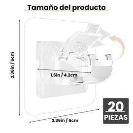 Soporte para Barra de Cortina, Soporte para Barra de Cortina para Cortinero, Soportes Autoadhesivos para Barra de Cortina sin Taladro, Adecuado para el Hogar, Cocina, Baño (Transparente)